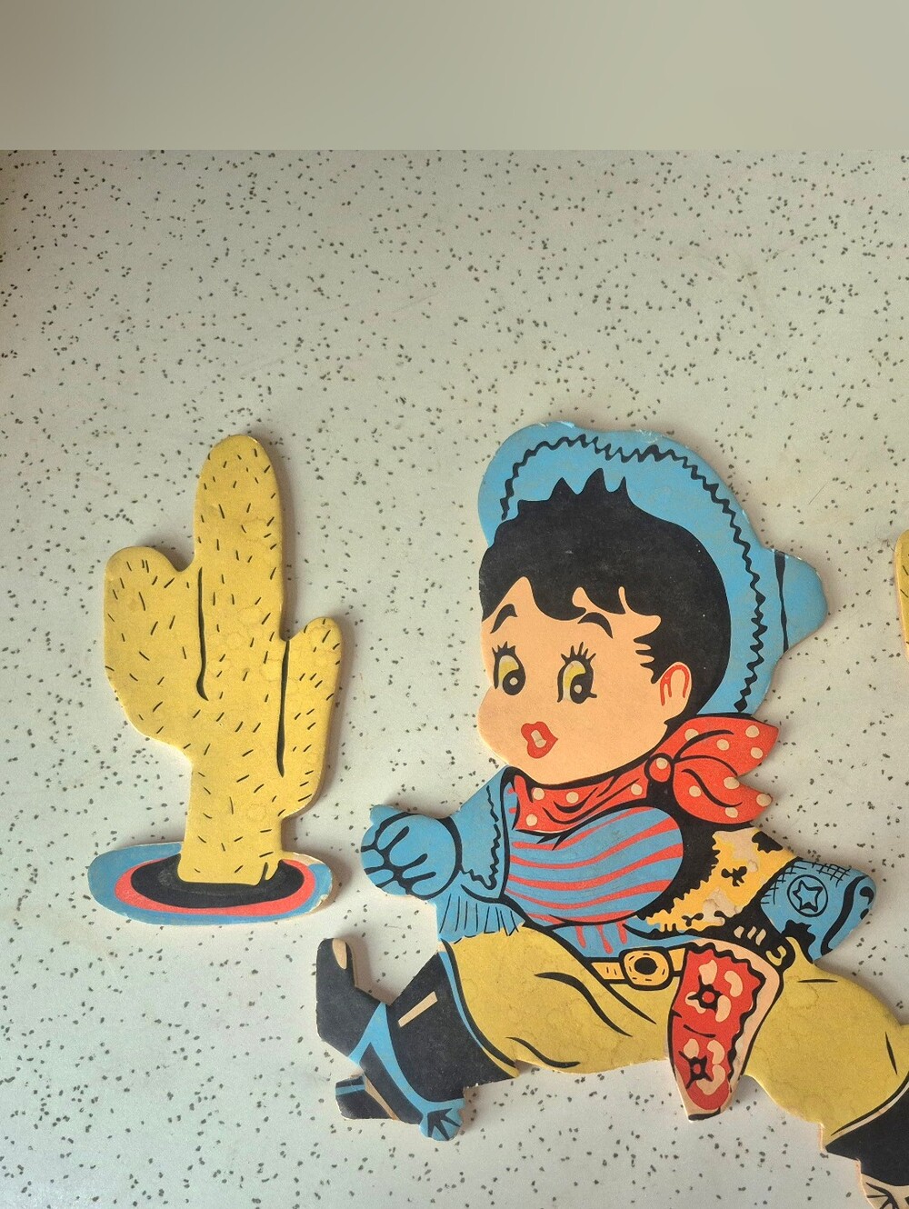 1950s Dolly Toy Cowgirl And Cacti